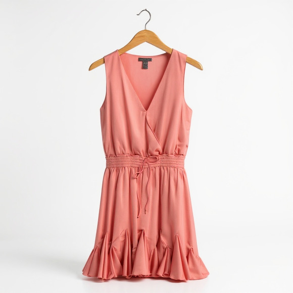 Love By Design Dresses & Skirts - Love X Design Rose Petal Sleeveless Wrap Dress Ruffle Hem NWT